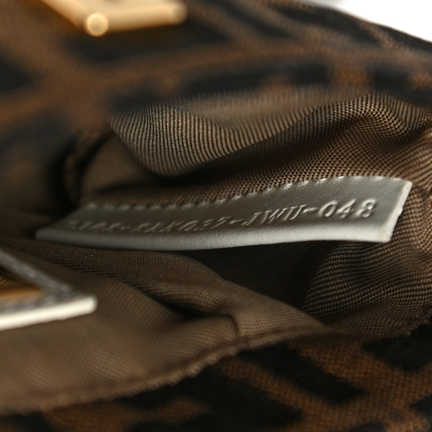 Fendi Zucca Cuoio Lucido Mini Chef Shoulder Bag Tobacco White 7 of 12