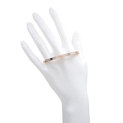 Cartier 18K Pink Gold Diamond Small LOVE Paved Bracelet 17 2 of 6