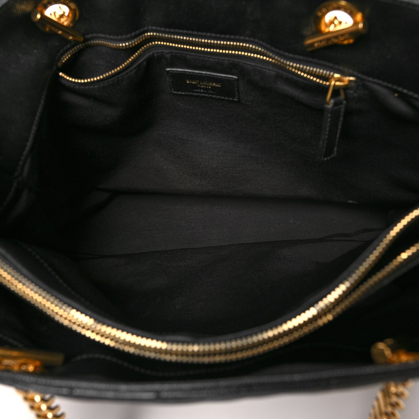 Grain De Poudre Matelasse Chevron Monogram Shopping Bag Black