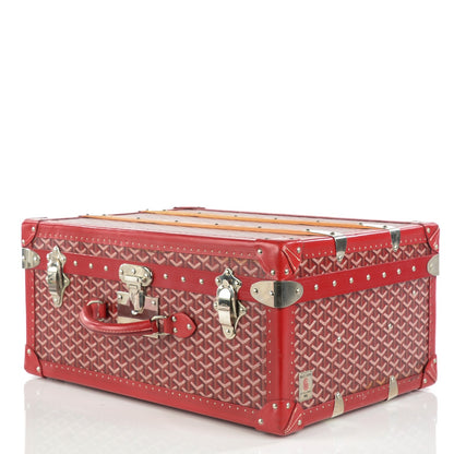 Goyard Goyardine Valise Palace 55 Travel Trunk Red 6 of 12