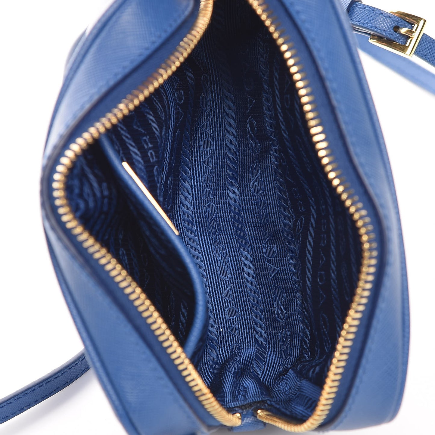 Saffiano Mini Camera Crossbody Bag Azzurro