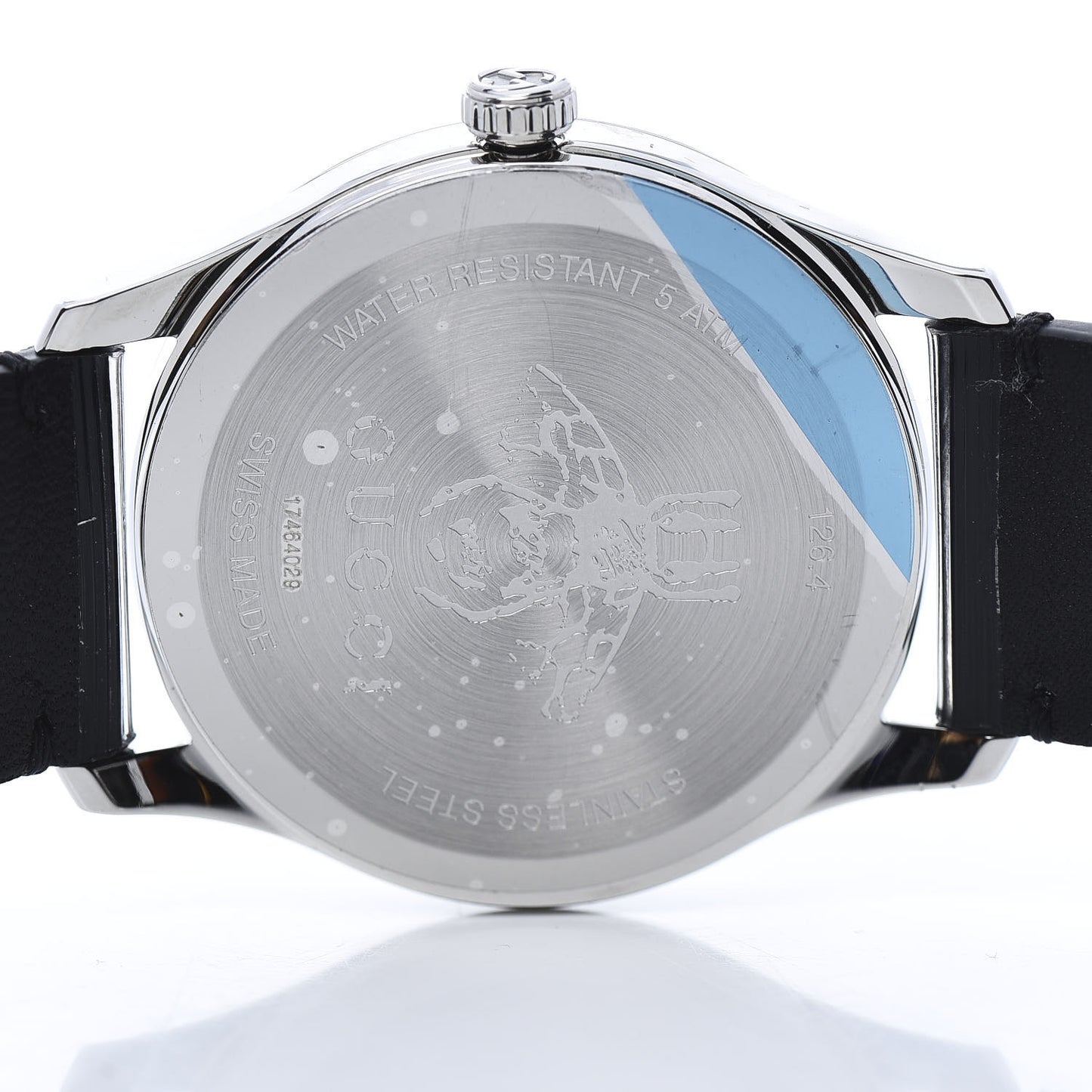 Stainless Steel Calfskin 38mm G-Timeless Bee Star Hologram Quartz Watch Black