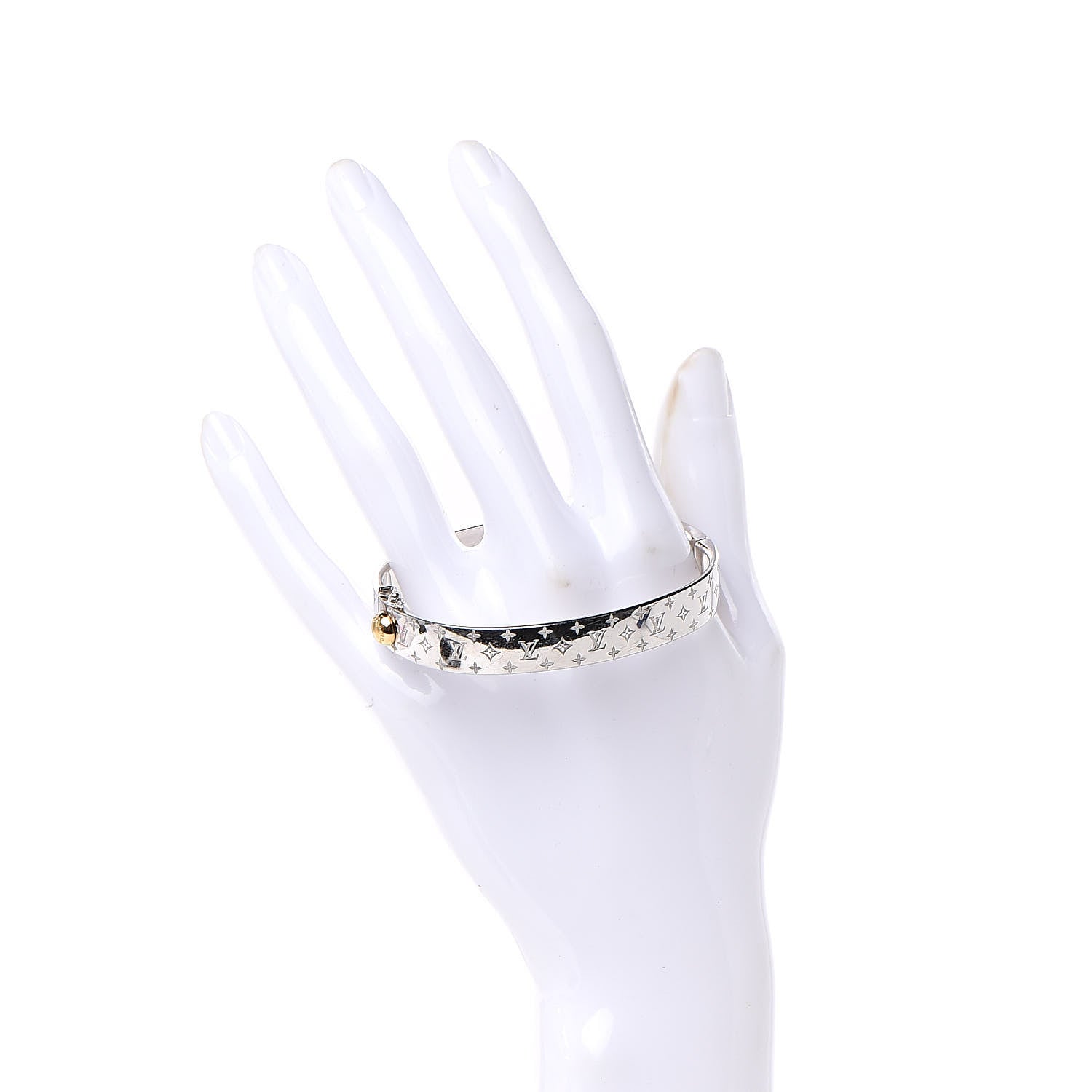 Louis Vuitton Palladium Monogram Nanogram Cuff M 2 of 7