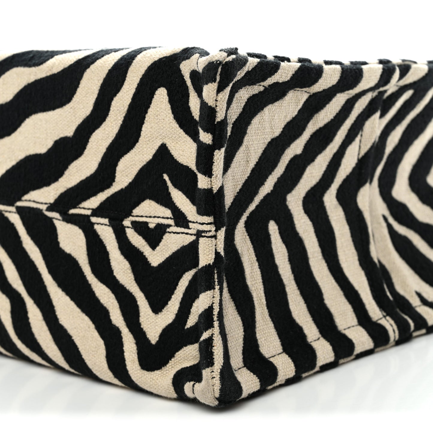 Canvas Calfskin Triomphe Large Cabas Thais Natural Black