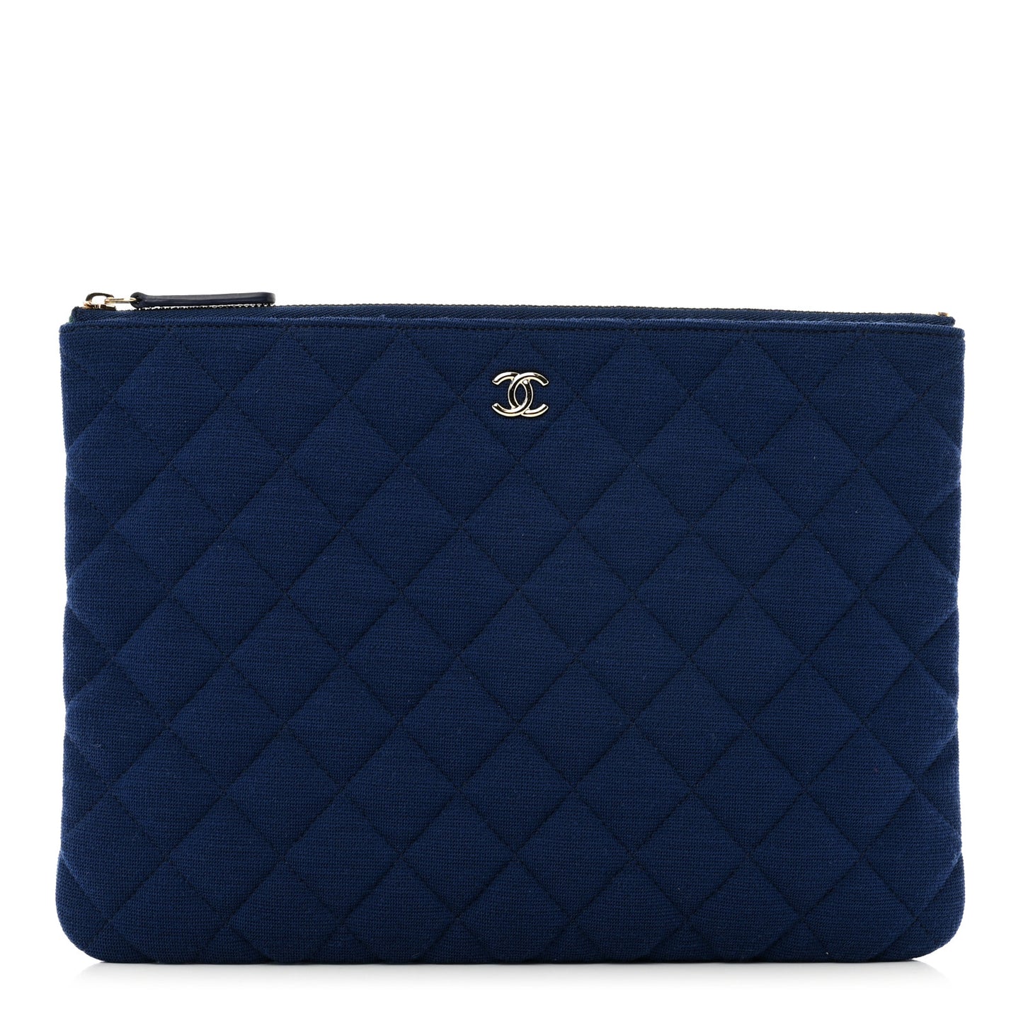 Jersey Quilted Medium Cosmetic Case Blue