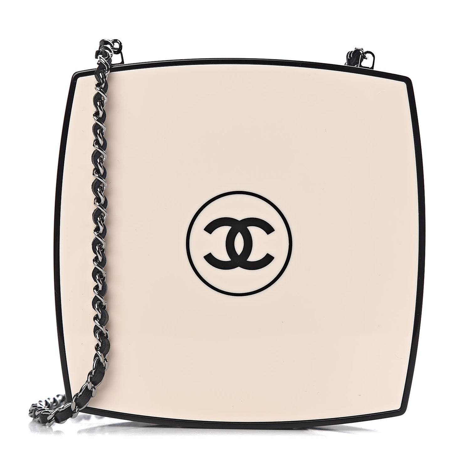 Plexiglass Compact Box Clutch Black Ivory