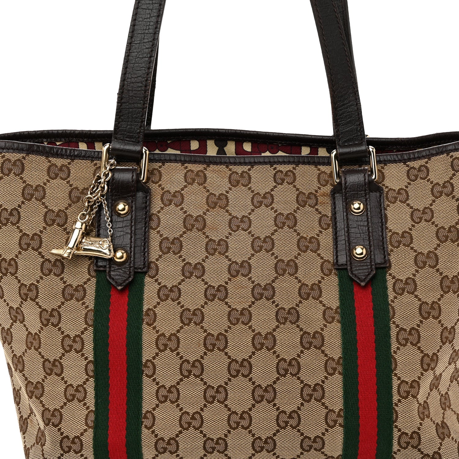Gucci Monogram Medium Jolicoeur Tote Dark Brown 8 of 11