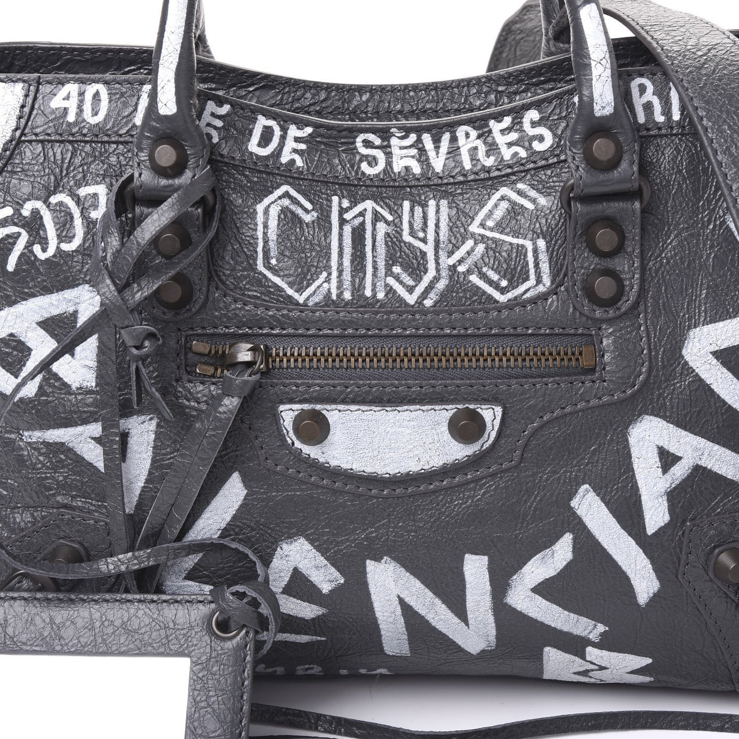Agneau Arena Graffiti All Over Classic Hardware S City Gris Fossile White