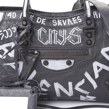 Balenciaga Agneau Arena Graffiti All Over Classic Hardware S City Gris Fossile White 8 of 8
