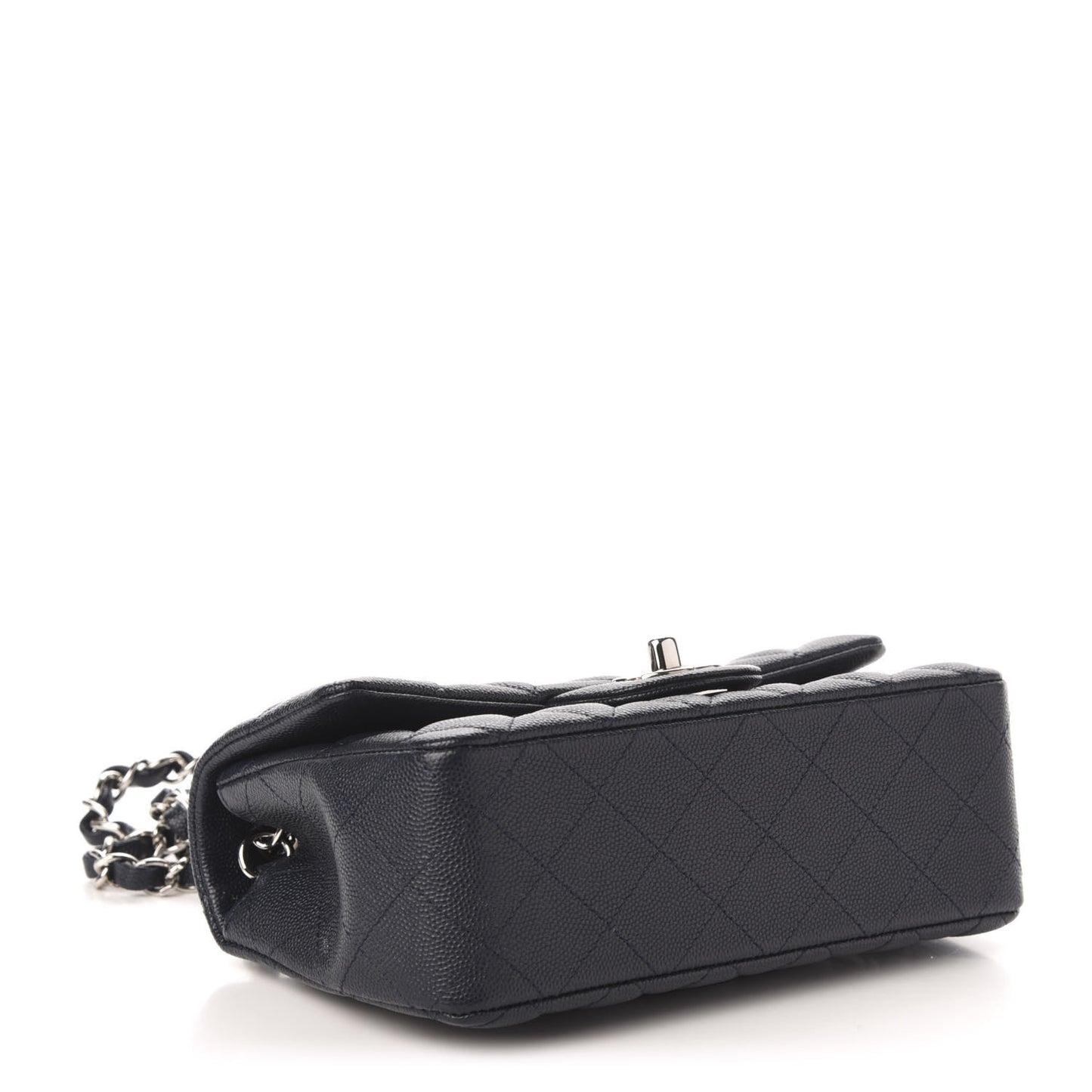 Caviar Quilted Mini Rectangular Flap Navy