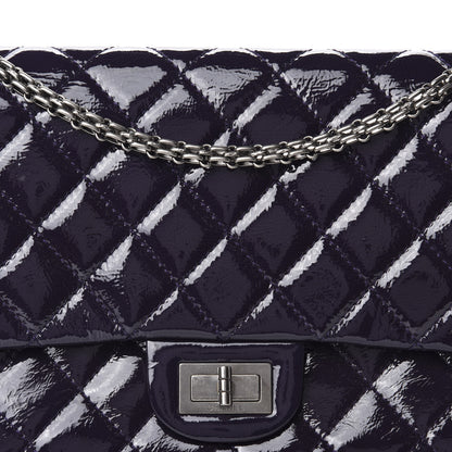Chanel Distressed Patent Quilted 2.55 Reissue 227 Flap Purple 13 of 14