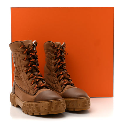 Hermes Calfskin Parachute Fresh Ankle Boots 38 Brun Amourette 12 of 12