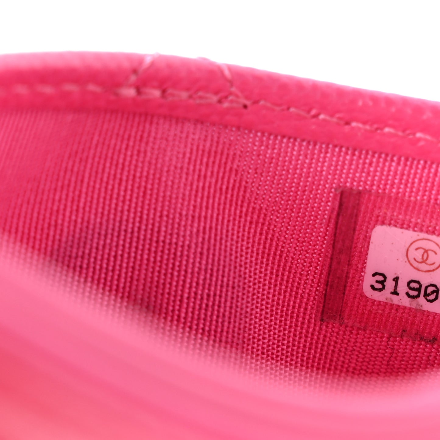 Caviar Quilted Card Holder Fuchsia