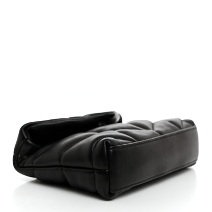 Saint Laurent Lambskin Monogram Loulou Puffer Pouch Clutch Black 4 of 7