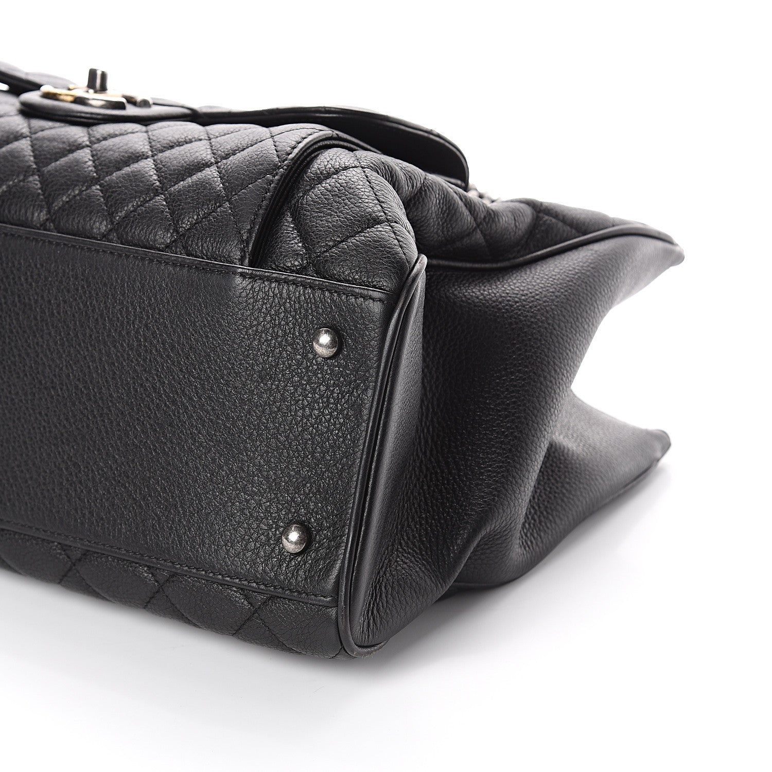 Chanel Grained Calfskin Quilted Large Casual Pocket Tote Black 9 of 9