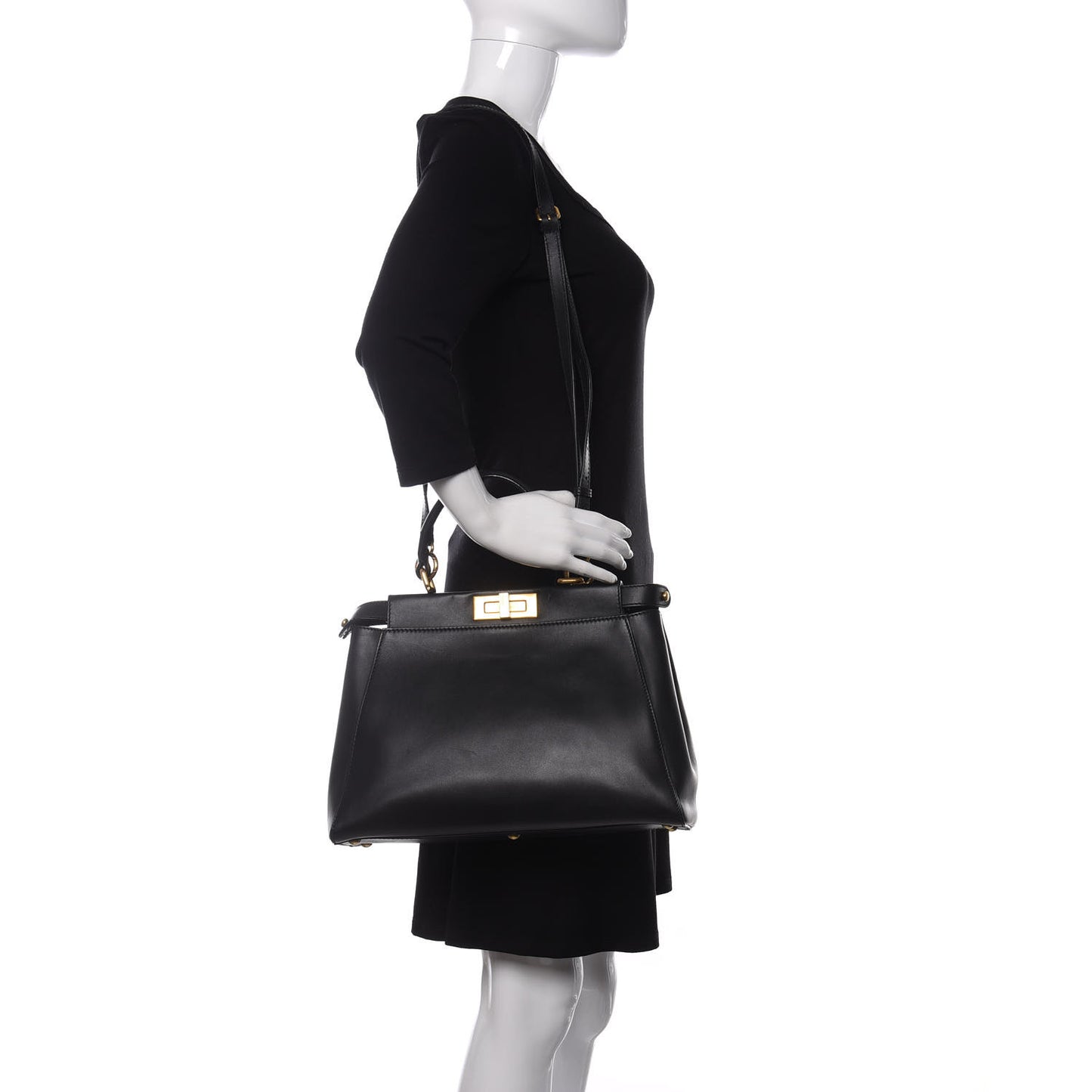 Vitello Morgan Shiny Nappa Medium Peekaboo Iconic Satchel Black Ciliegia