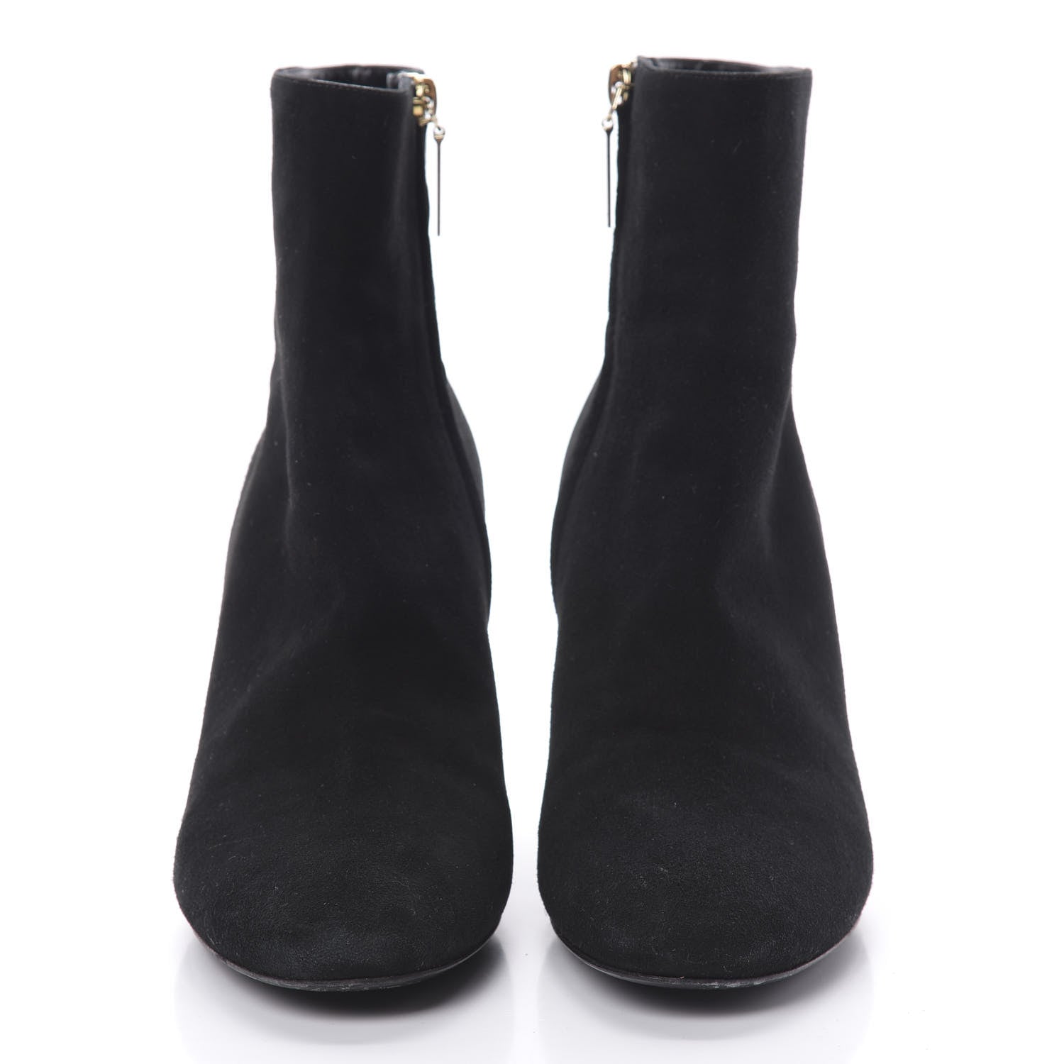 Saint Laurent Suede Loulou Ankle 95 Zip Boot 38.5 Black 2 of 10