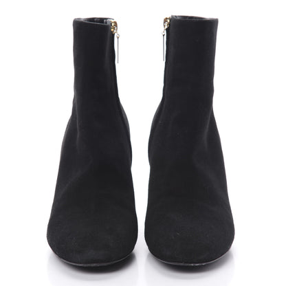 Saint Laurent Suede Loulou Ankle 95 Zip Boot 38.5 Black 2 of 10