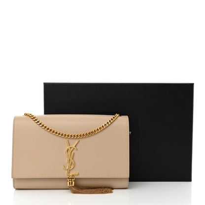 Saint Laurent Smooth Calfskin Medium Classic Monogram Kate Tassel Satchel Nude Powder 13 of 13