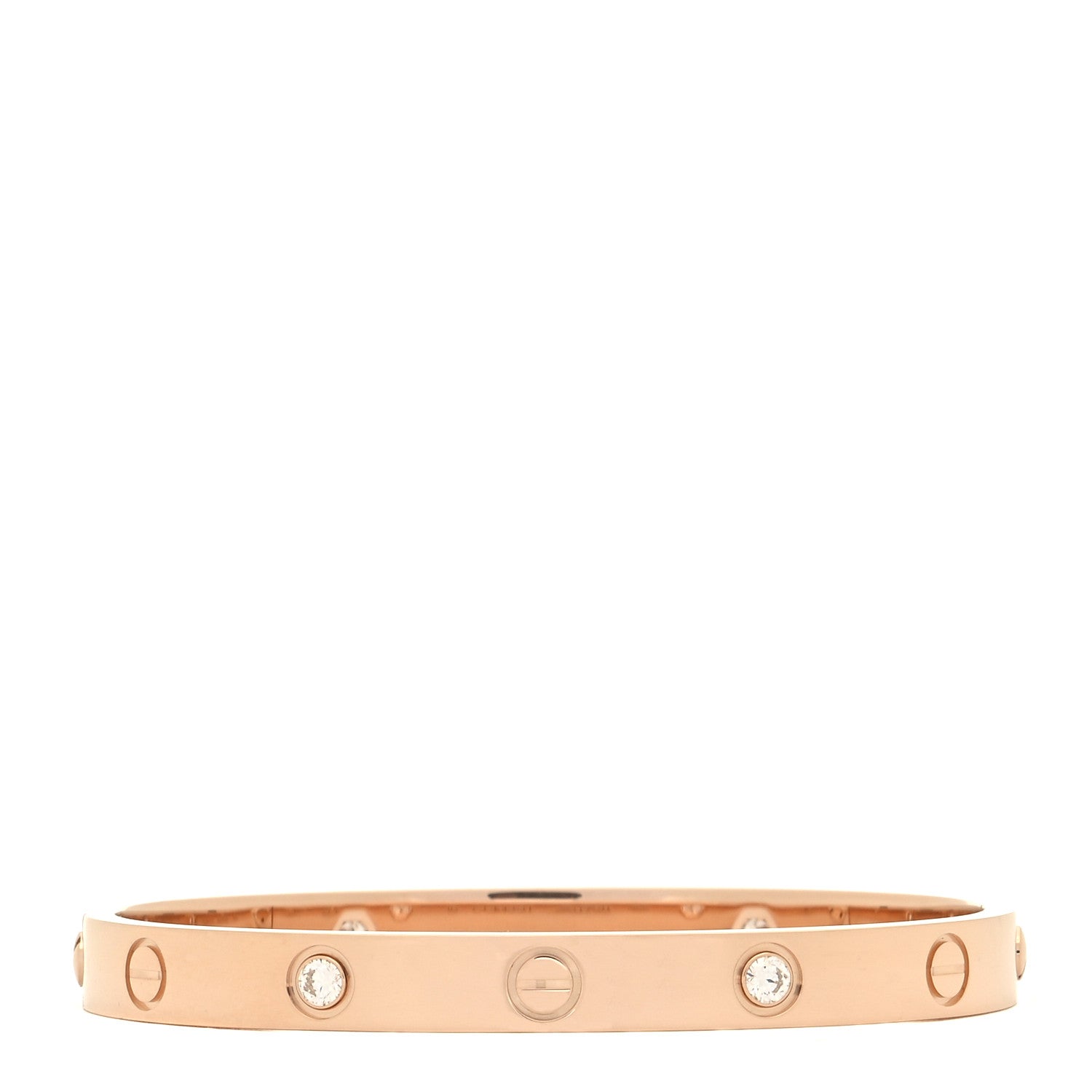 Cartier 18K Pink Gold 4 Diamond LOVE Bracelet 16 3 of 5