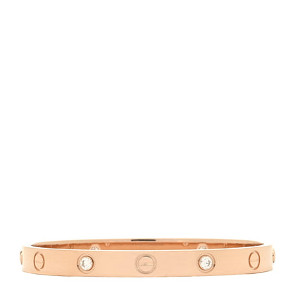 Cartier 18K Pink Gold 4 Diamond LOVE Bracelet 16 3 of 5