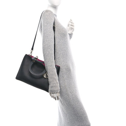 Christian Dior Bullcalf Medium Diorissimo Tote Black Rose Indien 2 of 10
