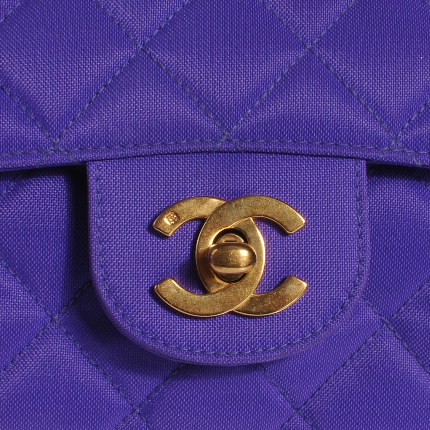 Nylon Quilted Medium Flap Purple