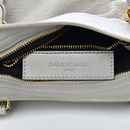 Balenciaga Chevre Gold Metallic Edge Hardware Mini City Gris Clair Gris Perle 6 of 11