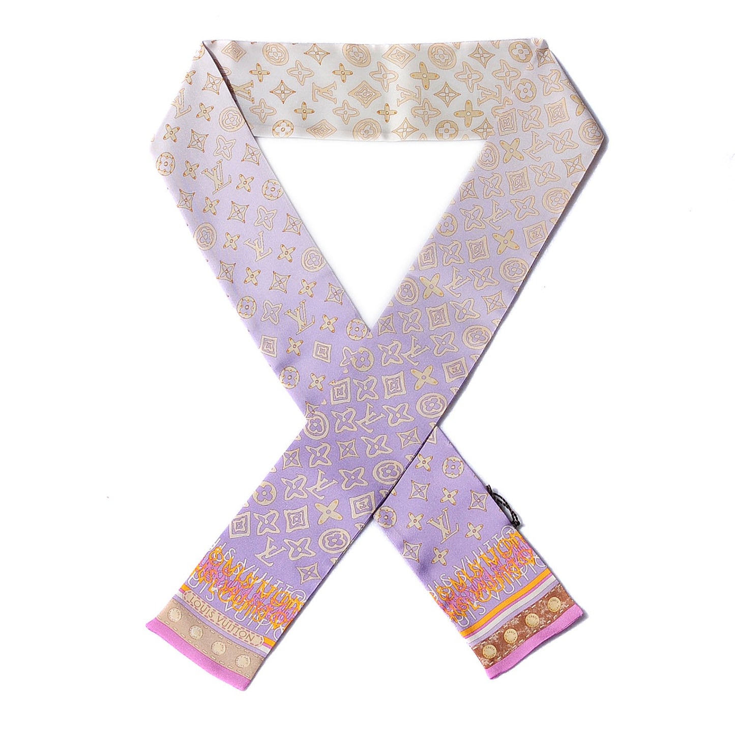Silk Monogram Map Bandeau Lilac