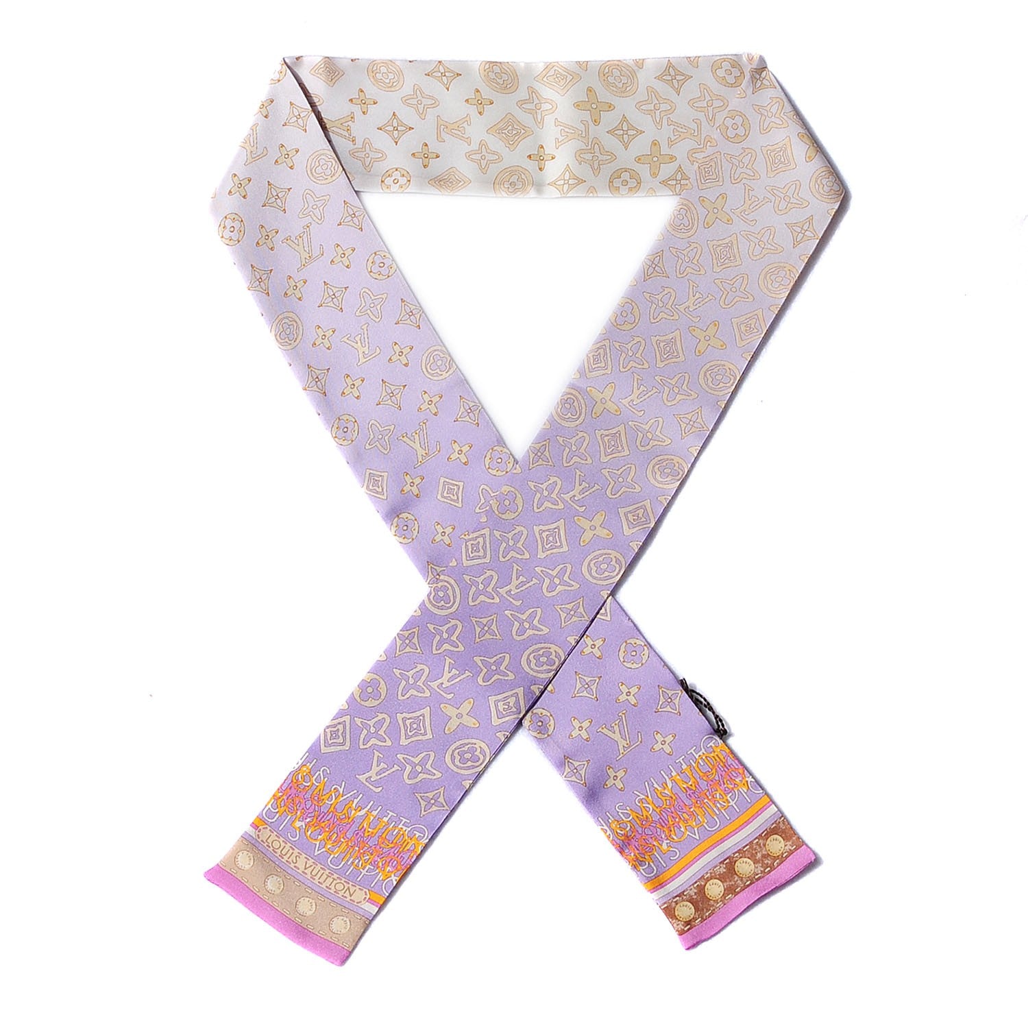 Louis Vuitton Silk Monogram Map Bandeau Lilac 1 of 5