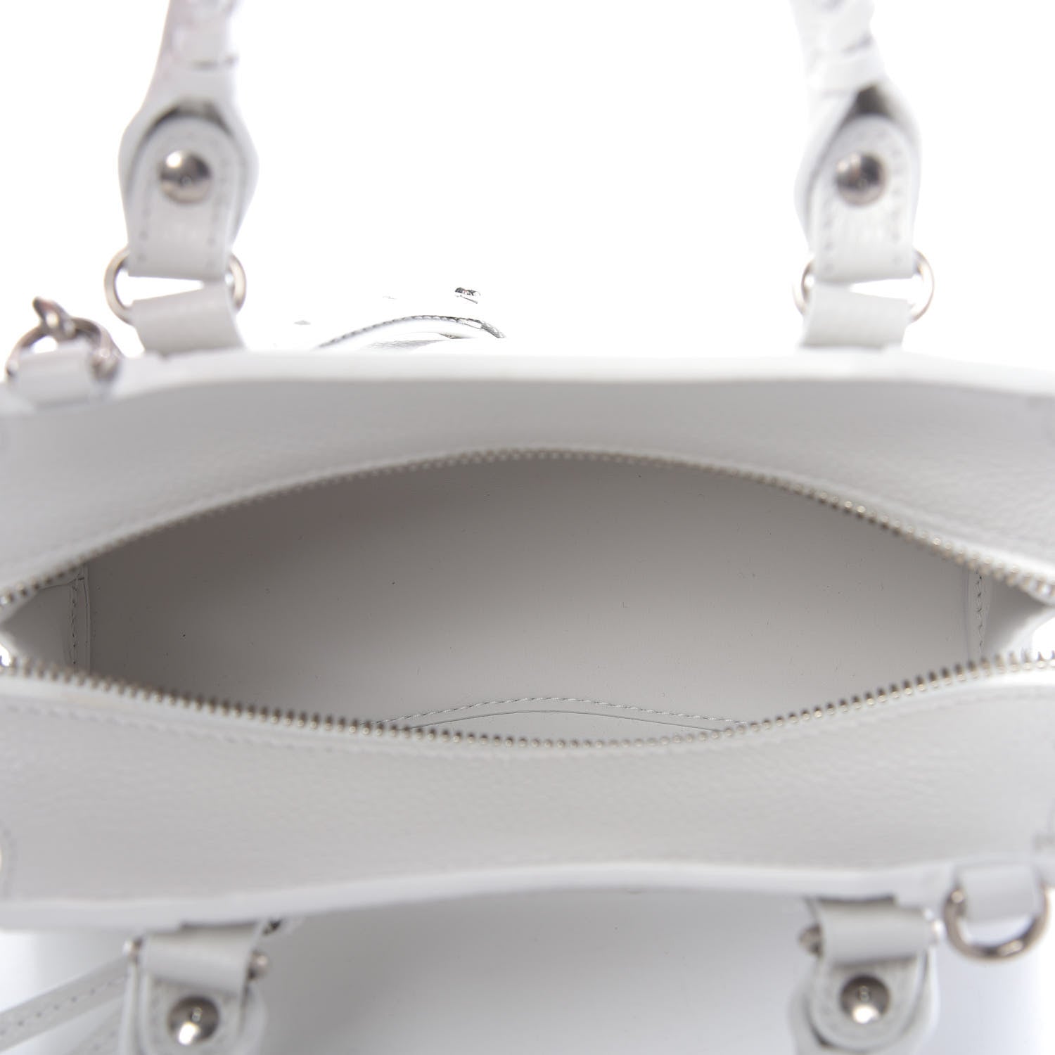Balenciaga Grained Calfskin Neo Classic Silver Hardware Mini City White 6 of 9