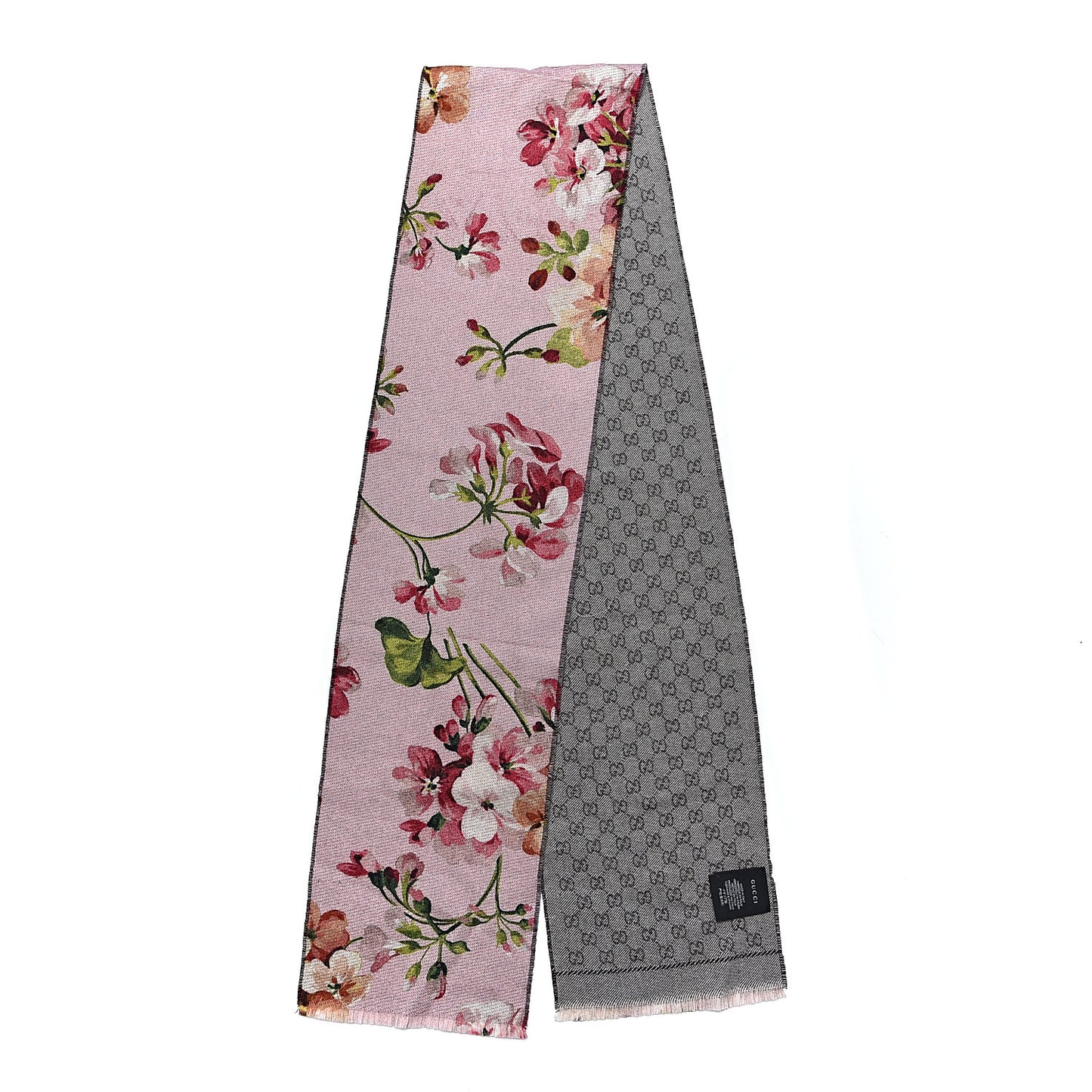 Wool GG Monogram Miniorophin Scarf Shell Pink