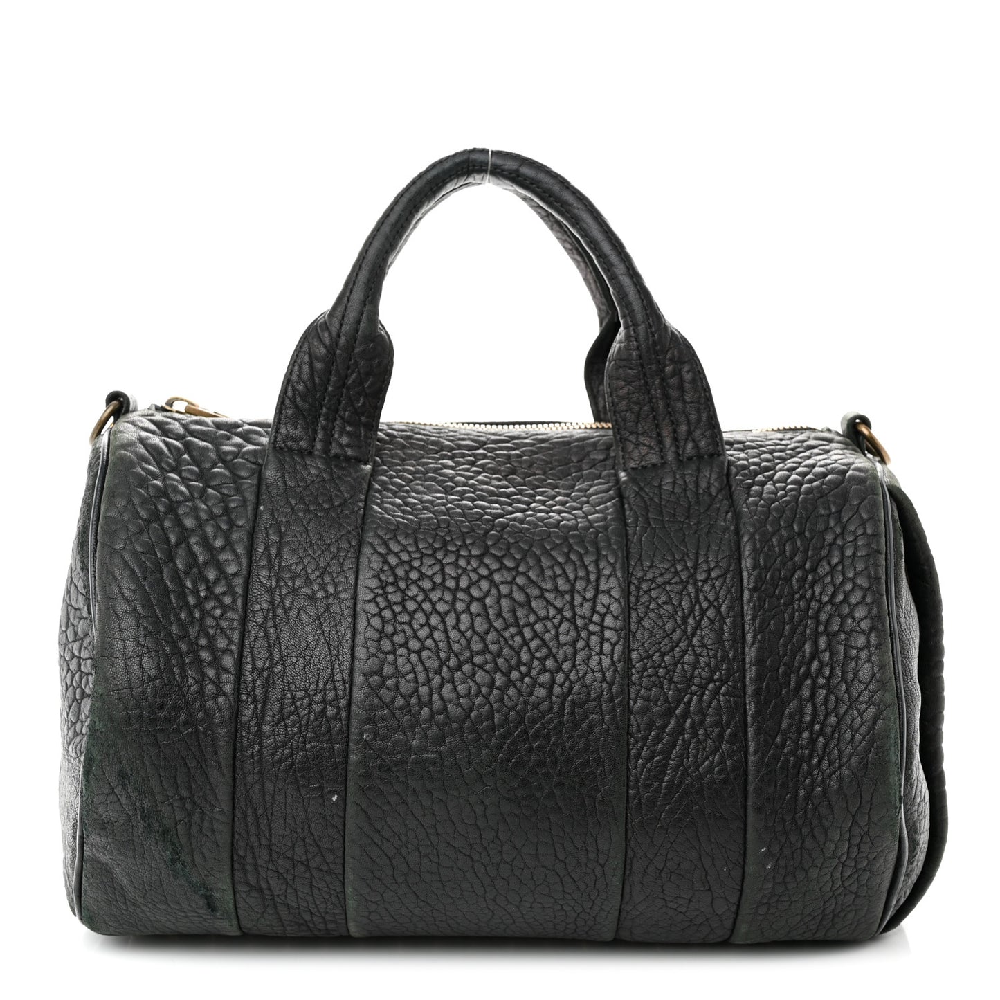 Pebbled Lambskin Rocco Black Antique Brass Hardware