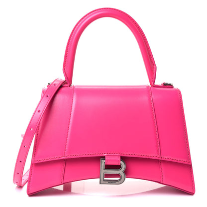 Balenciaga Shiny Box Calfskin Small Hourglass Top Handle Bag Acid Fuchsia 1 of 11