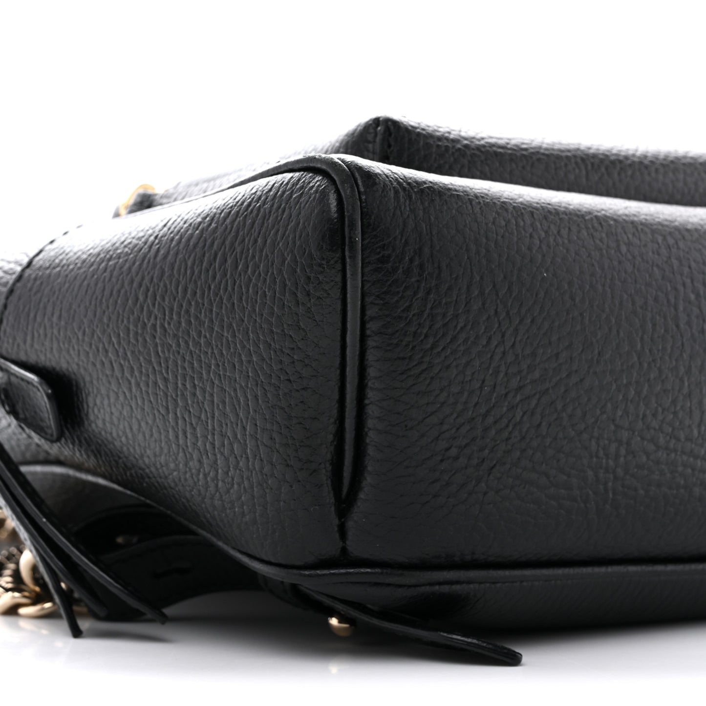 Pebbled Calfskin Soho Chain Backpack Black