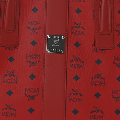MCM Visetos Medium Liz Reversible Shopper Tote Candy Red 8 of 17