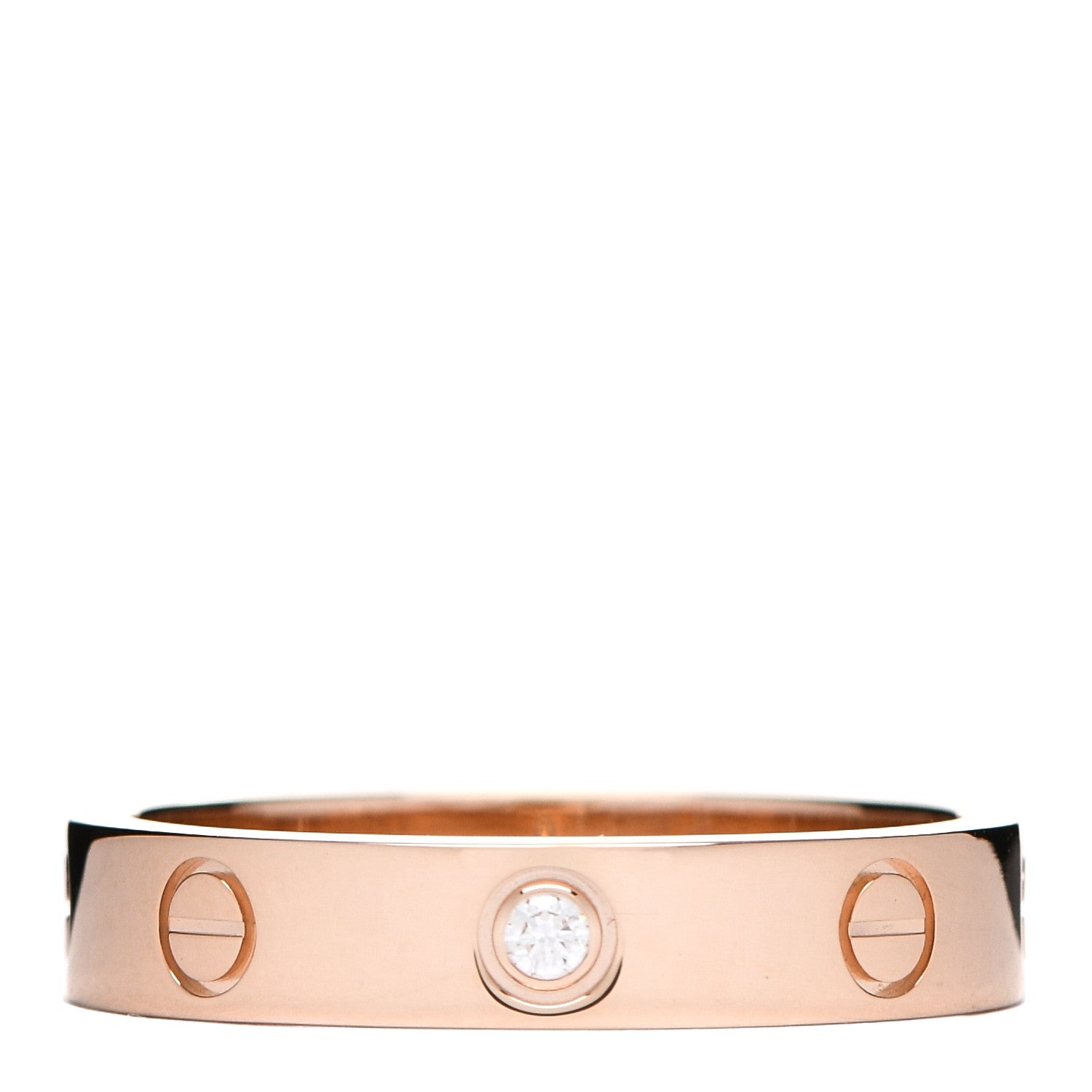 Cartier 18K Pink Gold Diamond LOVE Wedding Band Ring 55 7.25 1 of 4