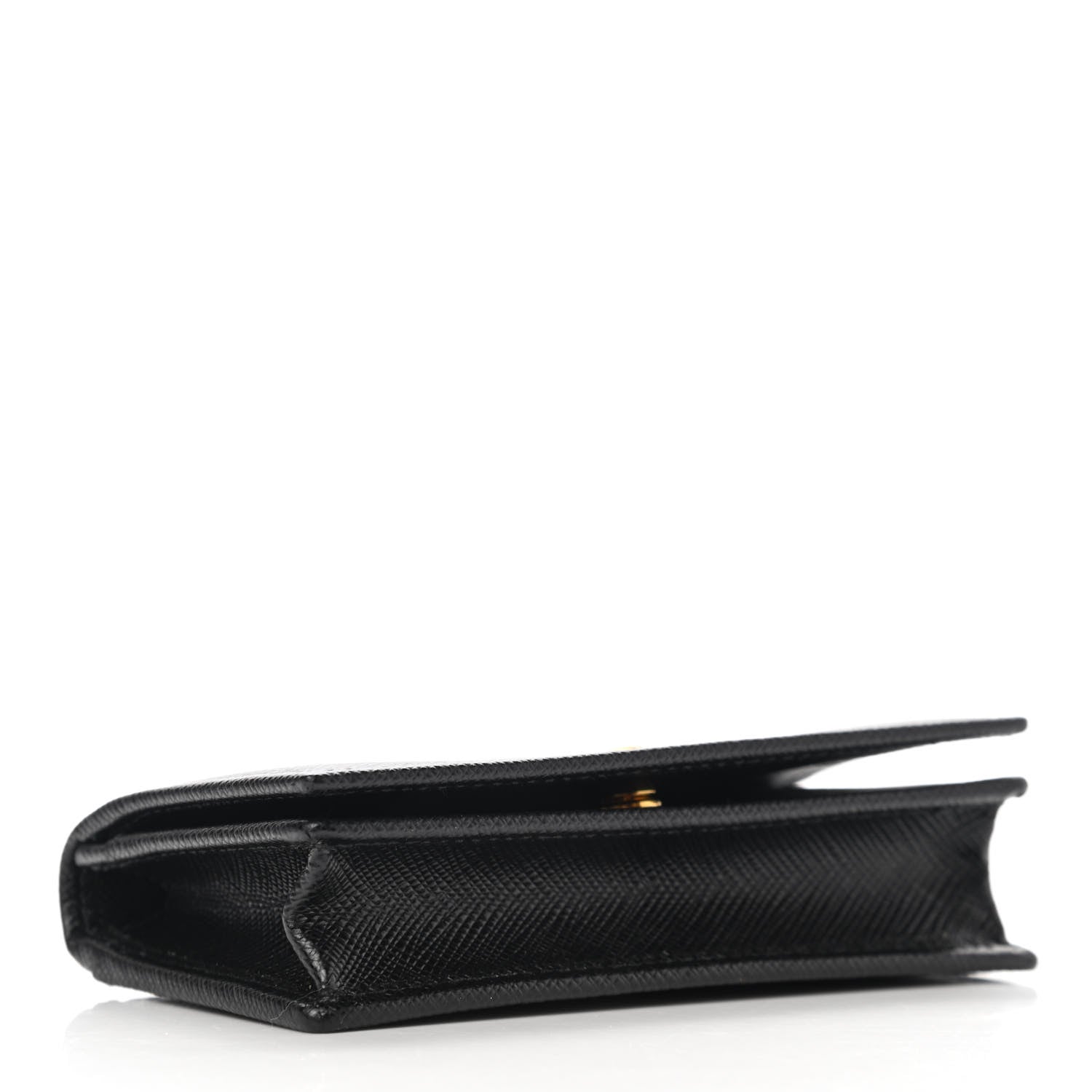 Prada Saffiano Metal Bi-Fold Card Holder Wallet Black 4 of 6