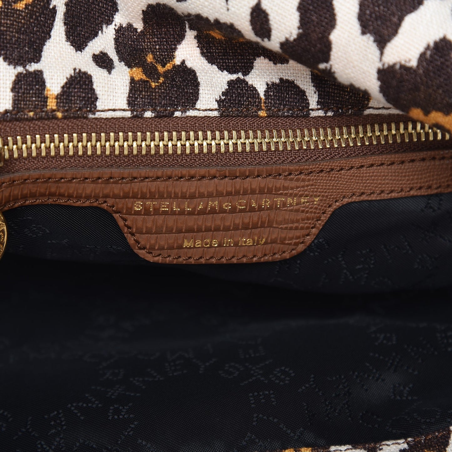 Linen Leopard Small Falabella Fold Over Tote