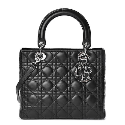 Christian Dior Lambskin Cannage Medium Lady Dior Black 1 of 15