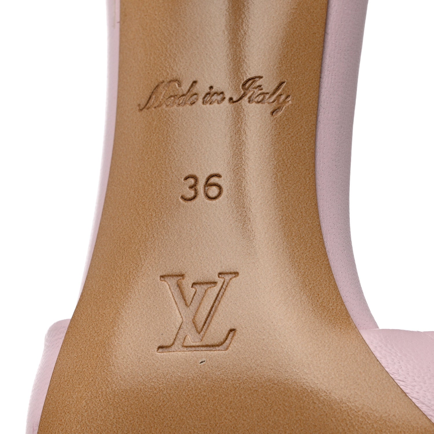 Louis Vuitton Lambskin Embossed Monogram Revival 95mm Mules 36 Rose Claire 8 of 9