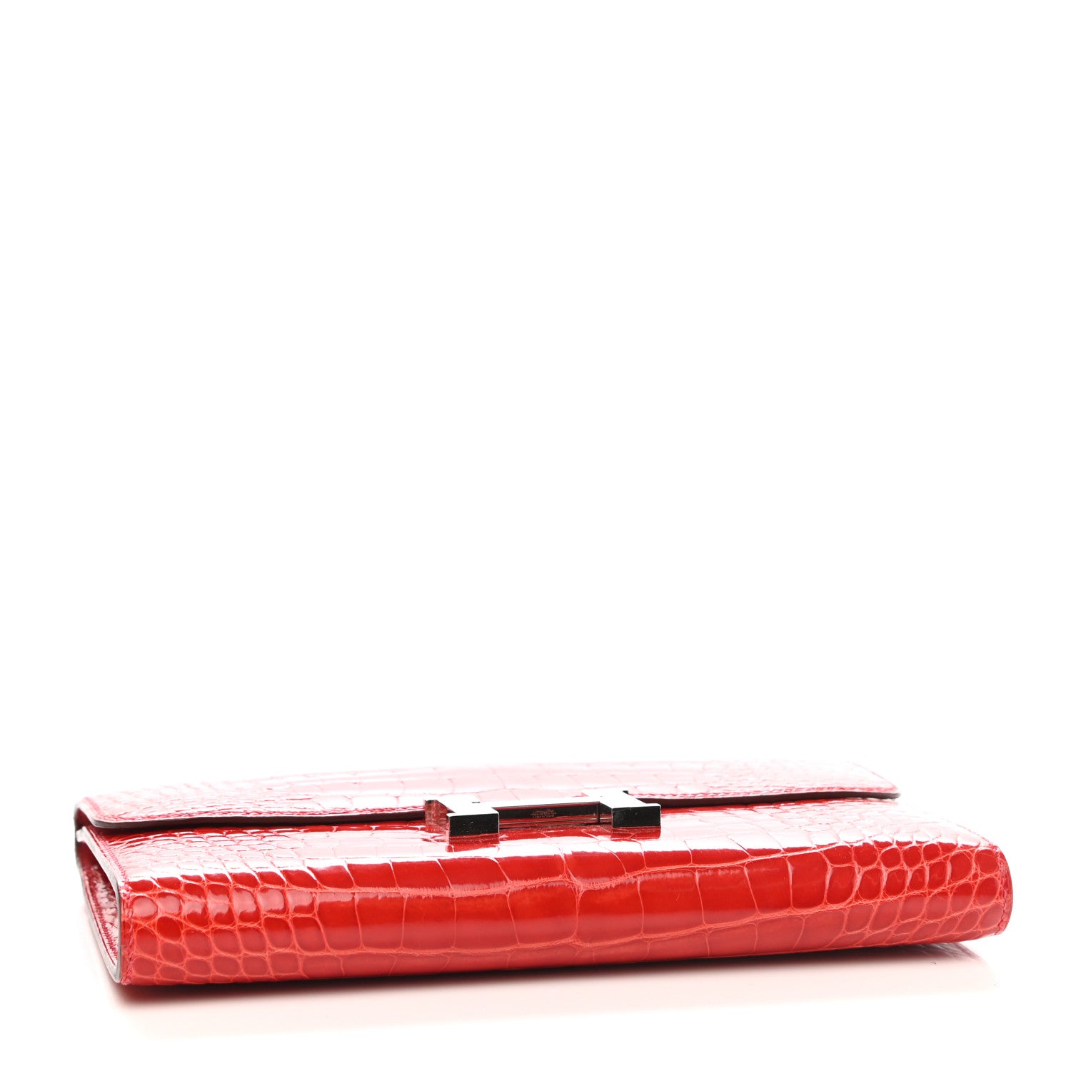Hermes Shiny Alligator Constance Long Wallet Geranium 4 of 6