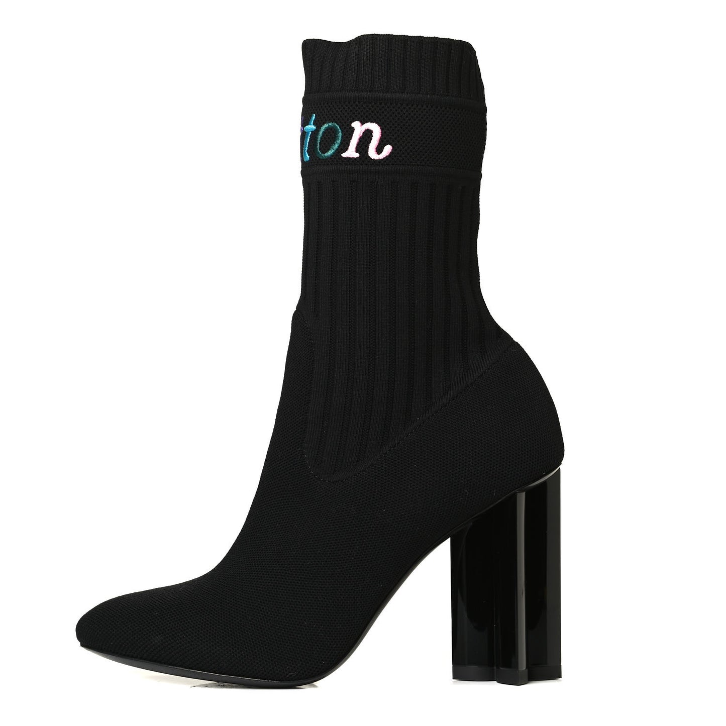 Stretch Fabric New Wave Silhouette Ankle Boots 38 Black