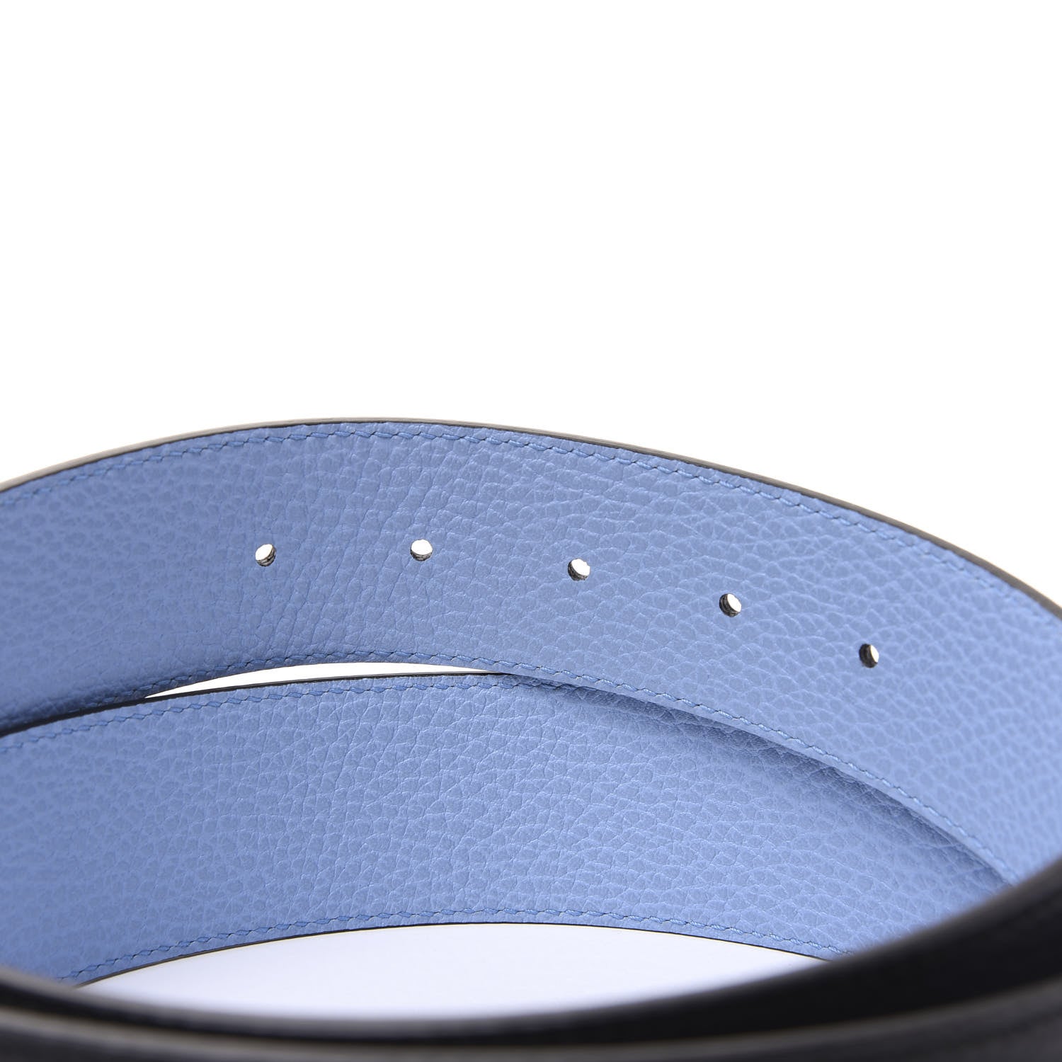 Gucci Dollar Calfskin 1973 Reversible Belt 95 38 Black Mineral Blue 4 of 7