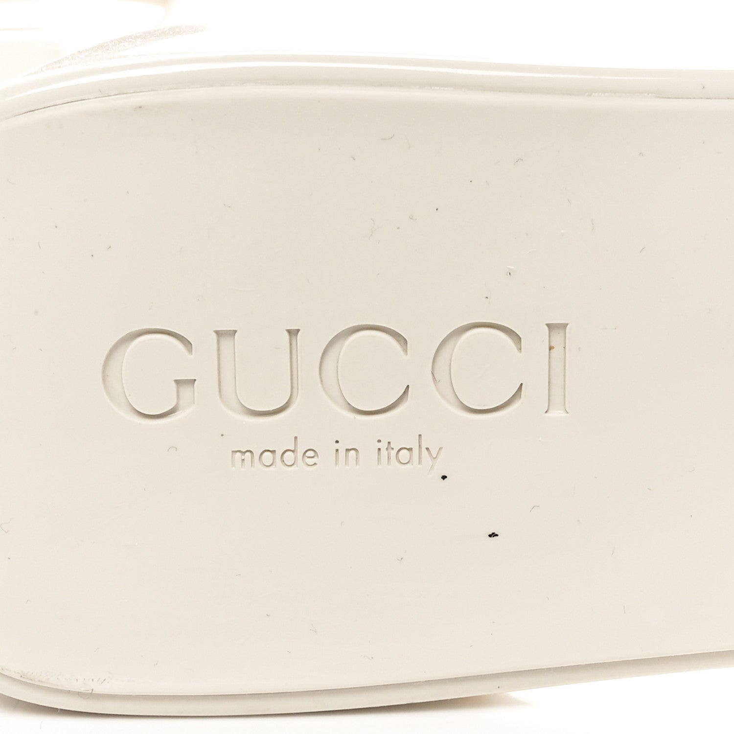 Gucci Rubber Gucci Logo Womens Platform 20/60mm Slide Sandals 37 Mystic White 7 of 9