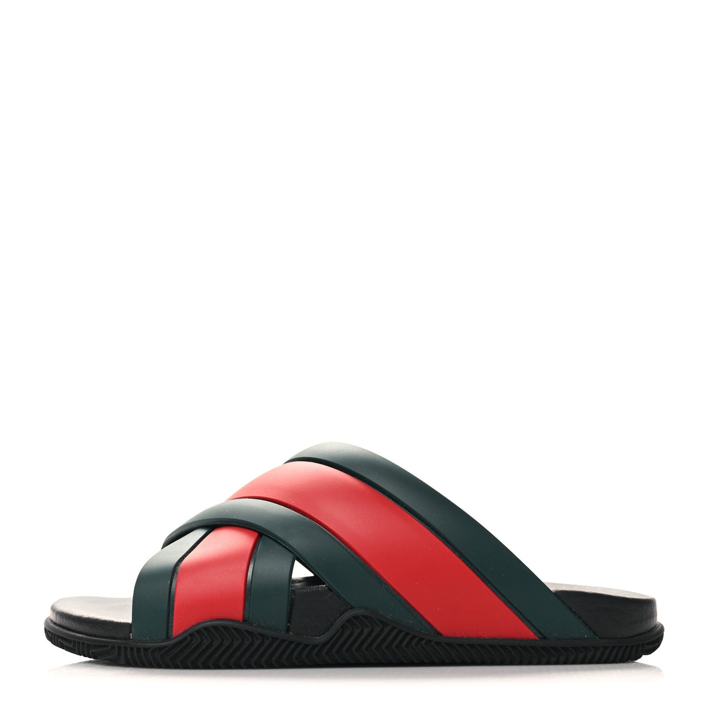 Rubber Web Mens Criss Cross Slide Sandals 35 Green Red