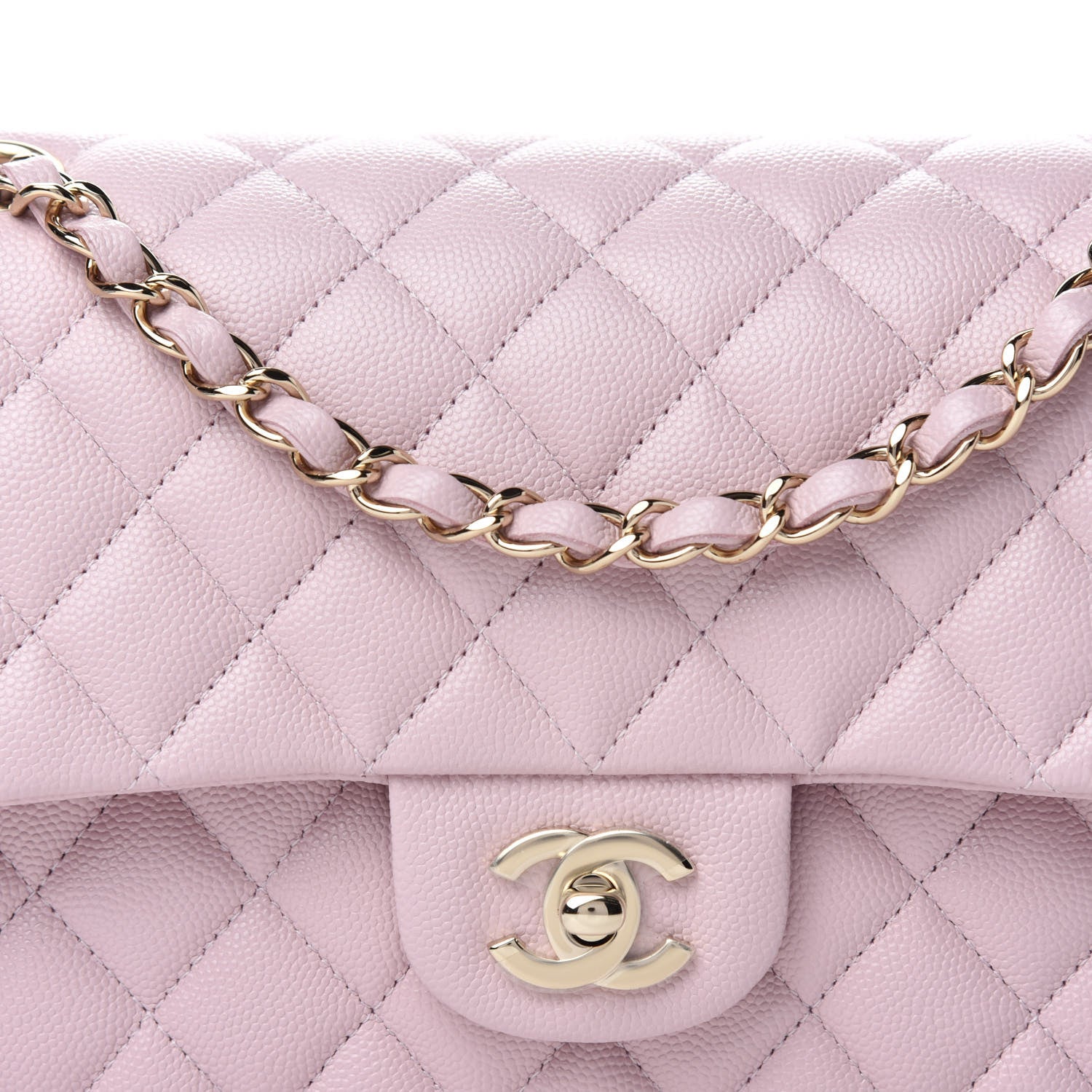 Chanel Caviar Quilted Medium Double Flap Light Pink 11 of 12