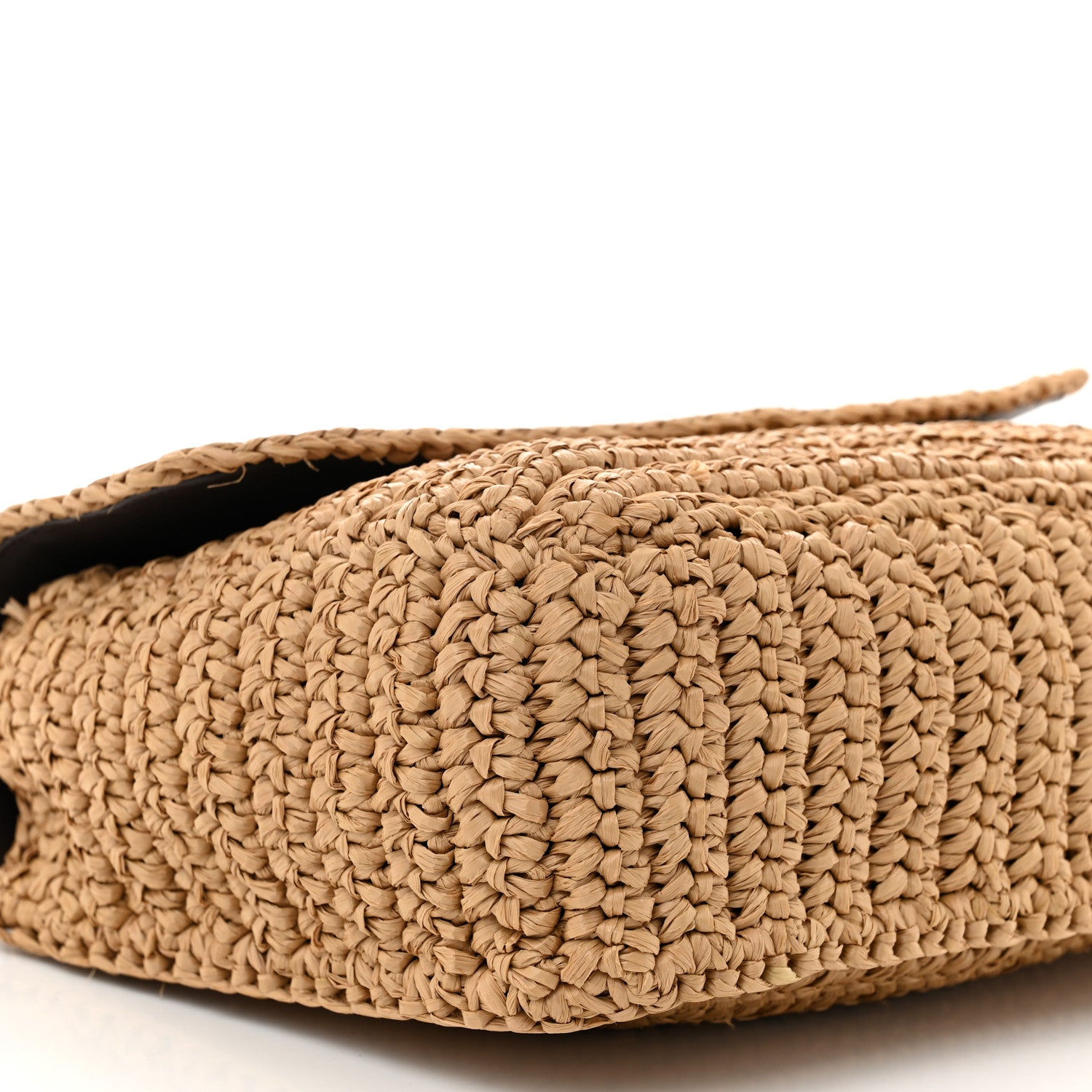 Saint Laurent Raffia Calfskin Monogram Medium Niki Chain Satchel Natural 9 of 11
