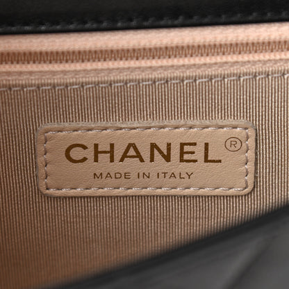 Chanel Lambskin Quilted Large Pearl Chain Flap Bag Black 6 of 10