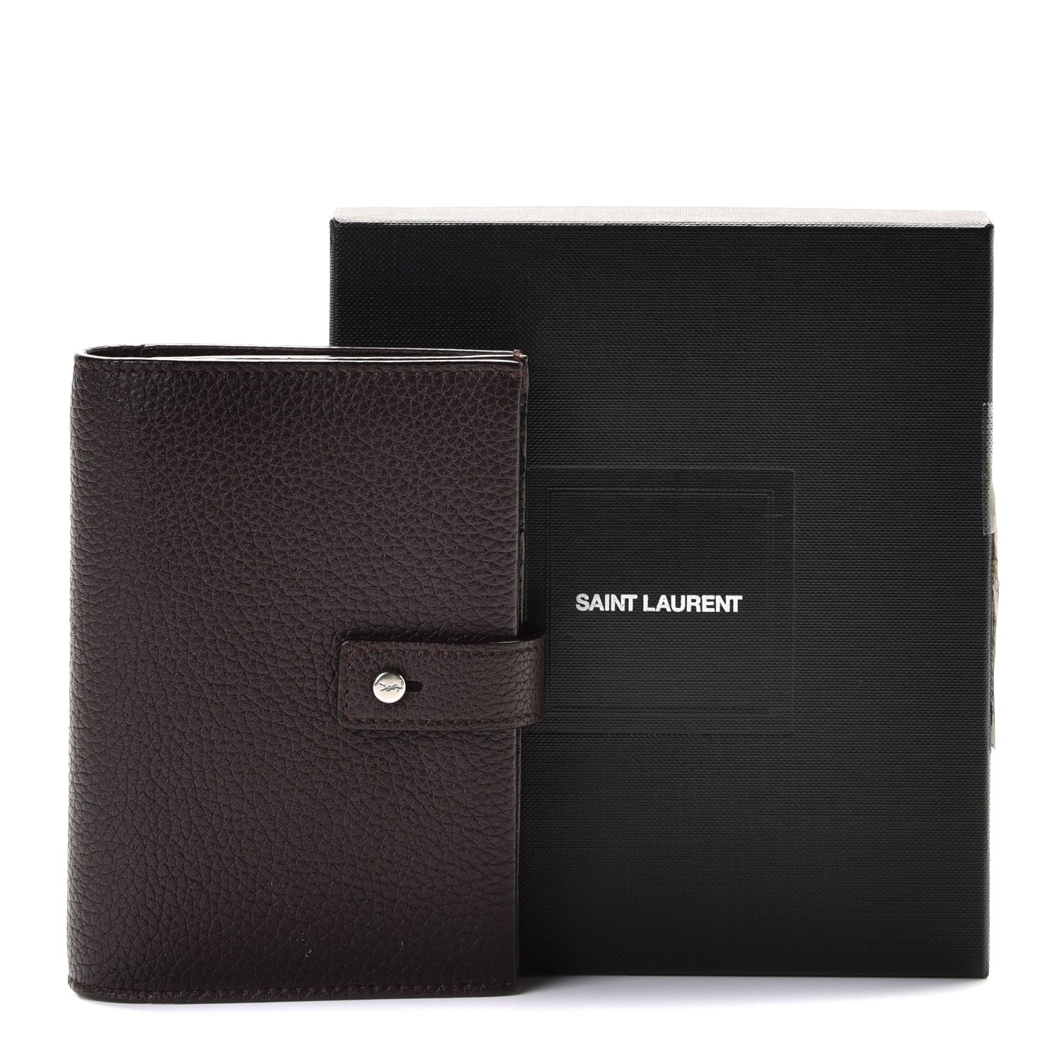 Saint Laurent Grained Calfskin Sac De Jour Compact Wallet Black Tulipe 4 of 9